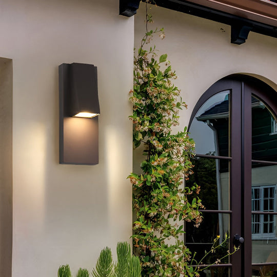 Rectangle Black Modern Outdoor LED Wall Lamp