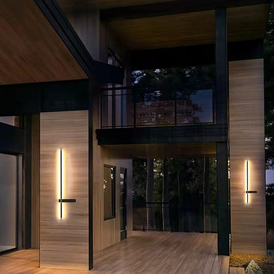 Interlaced Line Strips Waterproof LED Black Modern Outdoor Wall Lights