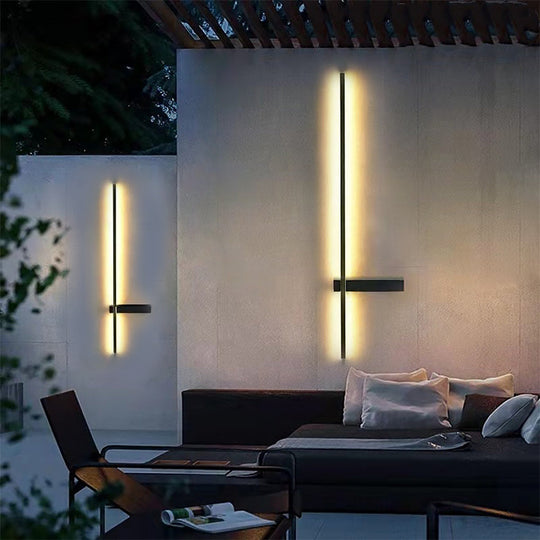 Interlaced Line Strips Waterproof LED Black Modern Outdoor Wall Lights