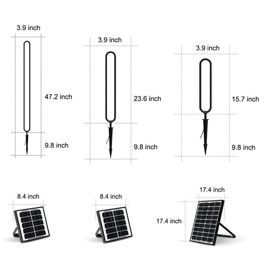 Sleek Black Oval Ring LED Solar Lights Modern Outdoor Minimalist Design