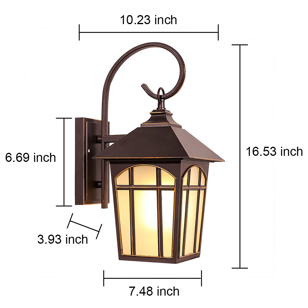 Retro Iron Glass LED Outdoor Wall Light Waterproof