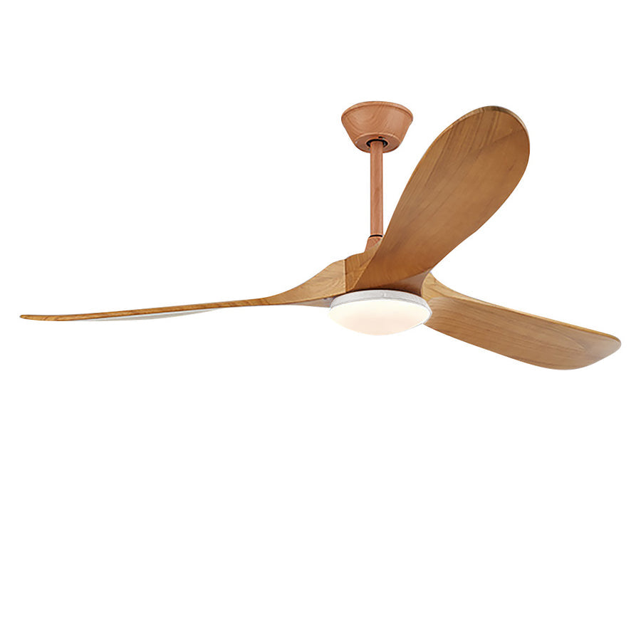Retro Solid Wood Frequency Conversion Silent Ceiling Fan with LED Light