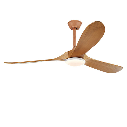 Retro Solid Wood Frequency Conversion Silent Ceiling Fan with LED Light