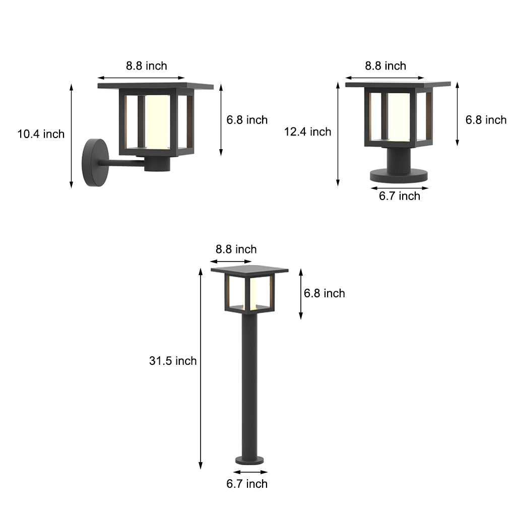 Wide Top Dual-Powered LED Outdoor Post Lights