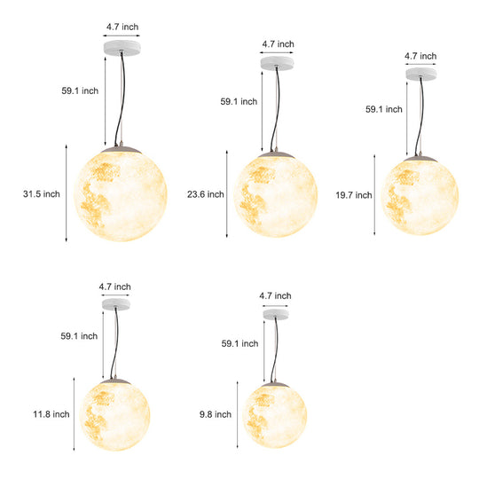 Outdoor Resin Moon Texture Chandelier Waterproof Landscape Decorative Lighting