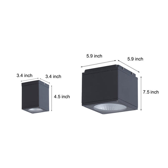 Square LED Waterproof Ceiling Downlight for Balcony, Entrance, and Hallway