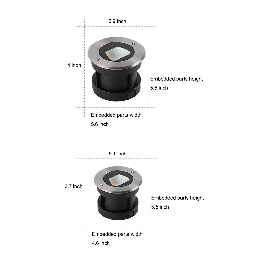 Ultra Thin Waterproof Recessed Step Lights LED Ground Lighting for Stairs Decks