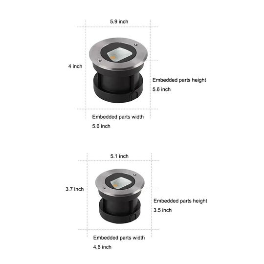 Ultra Thin Waterproof Recessed Step Lights LED Ground Lighting for Stairs Decks