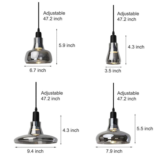 Nordic Minimalist Shadow Glass Pendant Light – LED Hanging Lighting for Living Room or Bar
