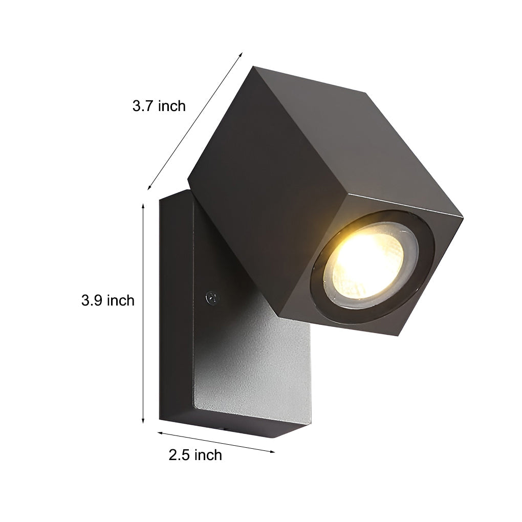 Square Adjustable Motion Sensor LED Wall Lamp Indoor Outdoor Sconce