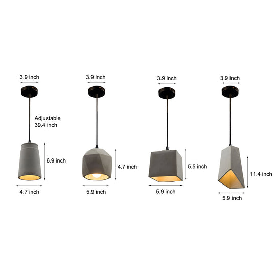 Industrial Style Cement Pendant Light