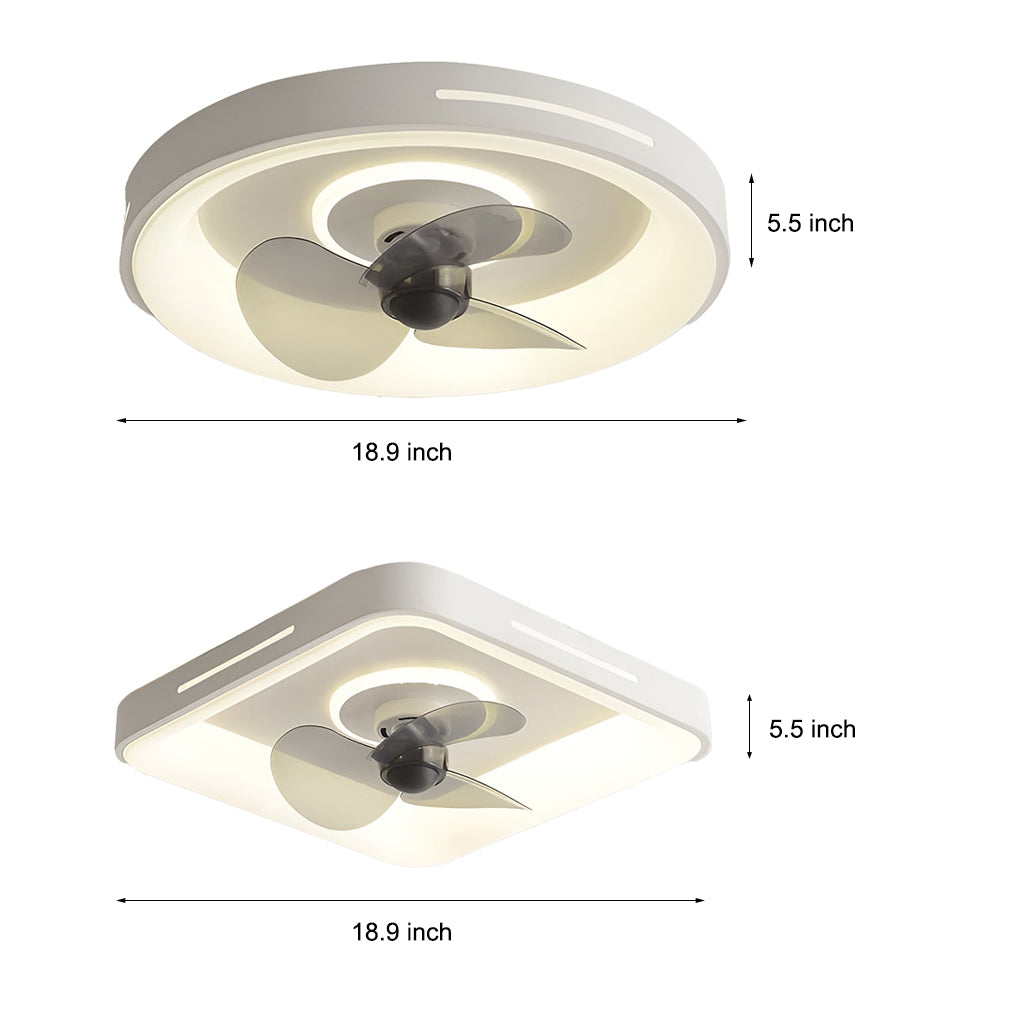 Nordic Ultra-Thin Inverter Ceiling Fan Light with Remote and App Control