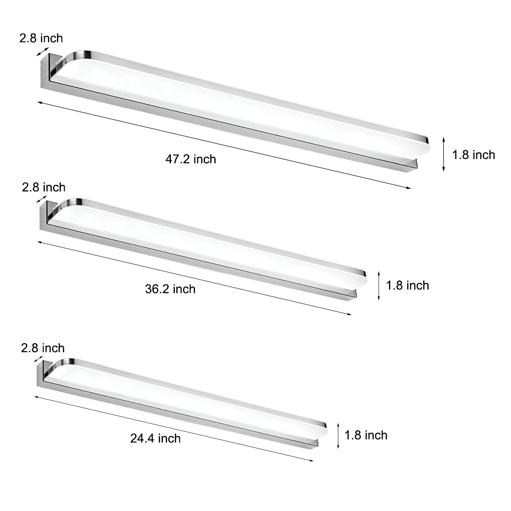 LED Bathroom Vanity Light with Polished Iron Trim