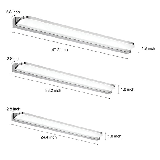 LED Bathroom Vanity Light with Polished Iron Trim