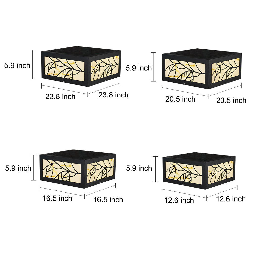Square Waterproof LED Modern Solar Outdoor Deck Post Lights