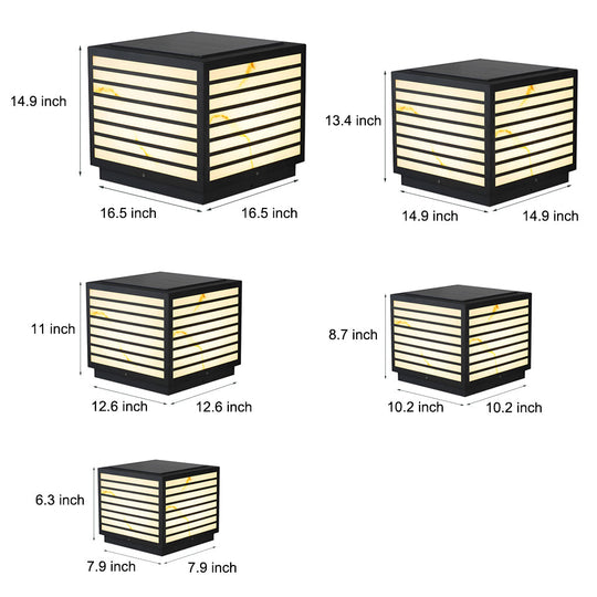 Square IP65 Waterproof LED Solar Outdoor Deck Post Pillar Light