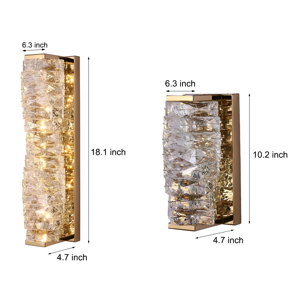 Creative Crystal LED Wall Sconce with 3 Step Dimming