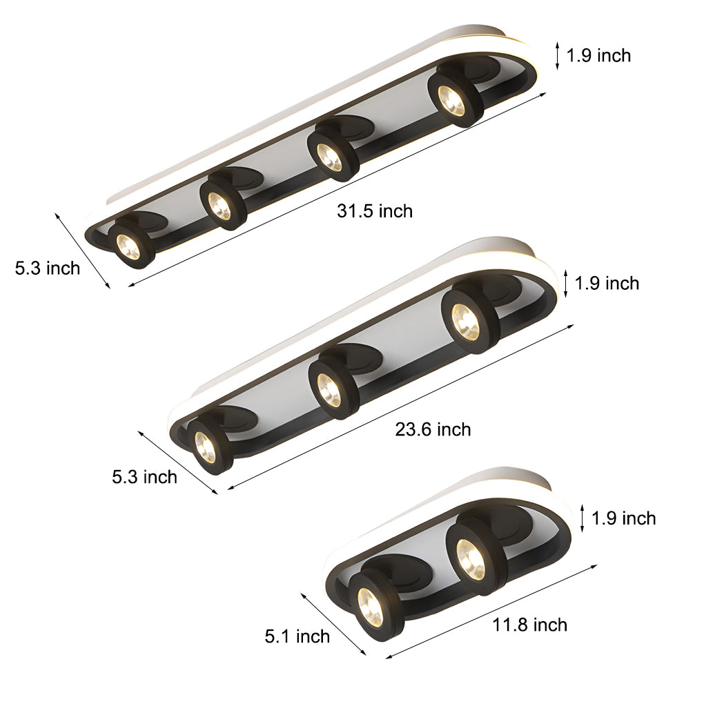Rounded Rectangular – LED Adjustable Spotlight Modern Ceiling Light