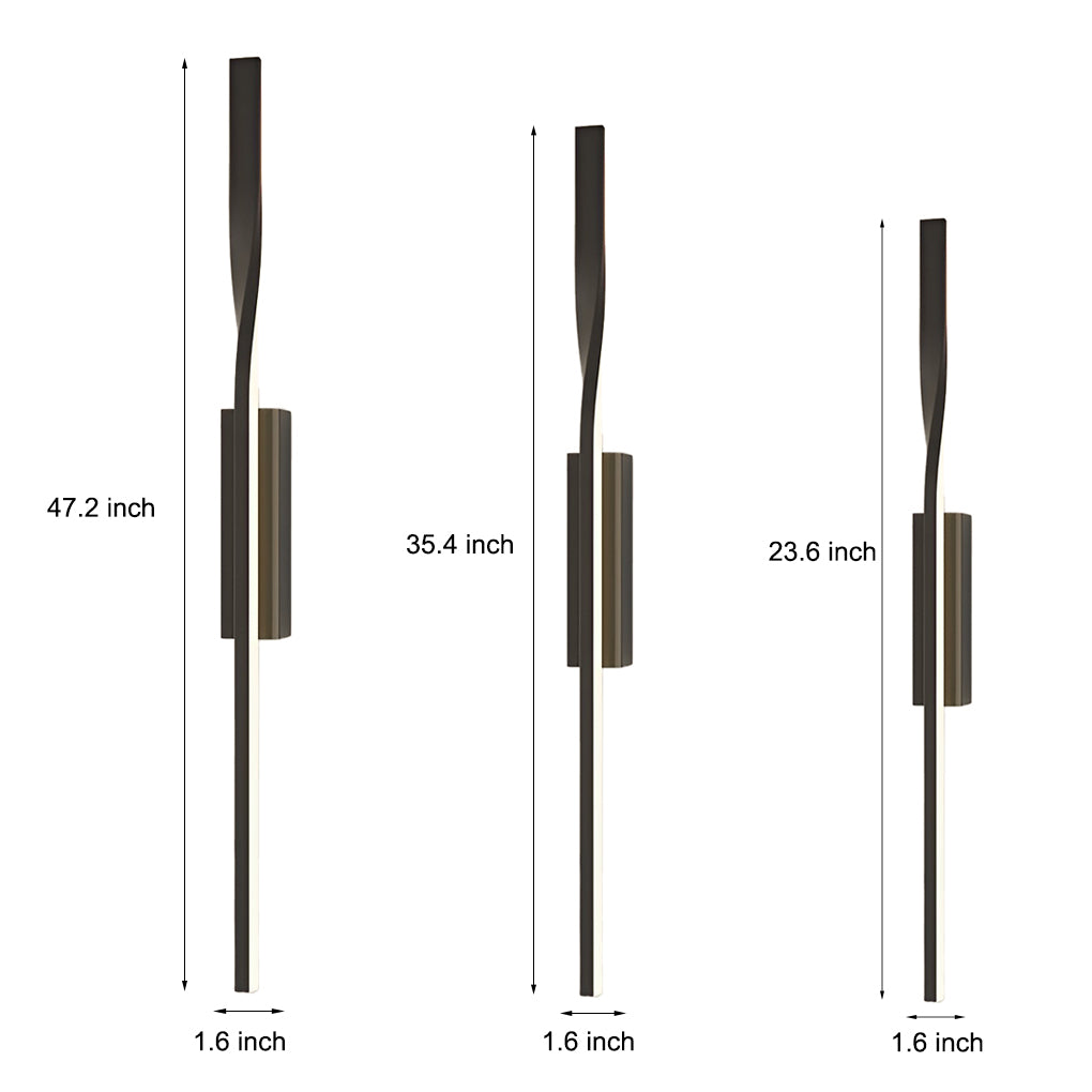 Creative Linear LED Black Modern Minimalist Wall Lamp