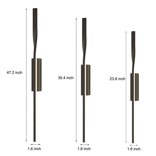 Creative Linear LED Black Modern Minimalist Wall Lamp