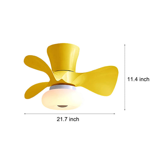 Macaron Color 3-Step Dimming LED Nordic Inverter Ceiling Fan Light