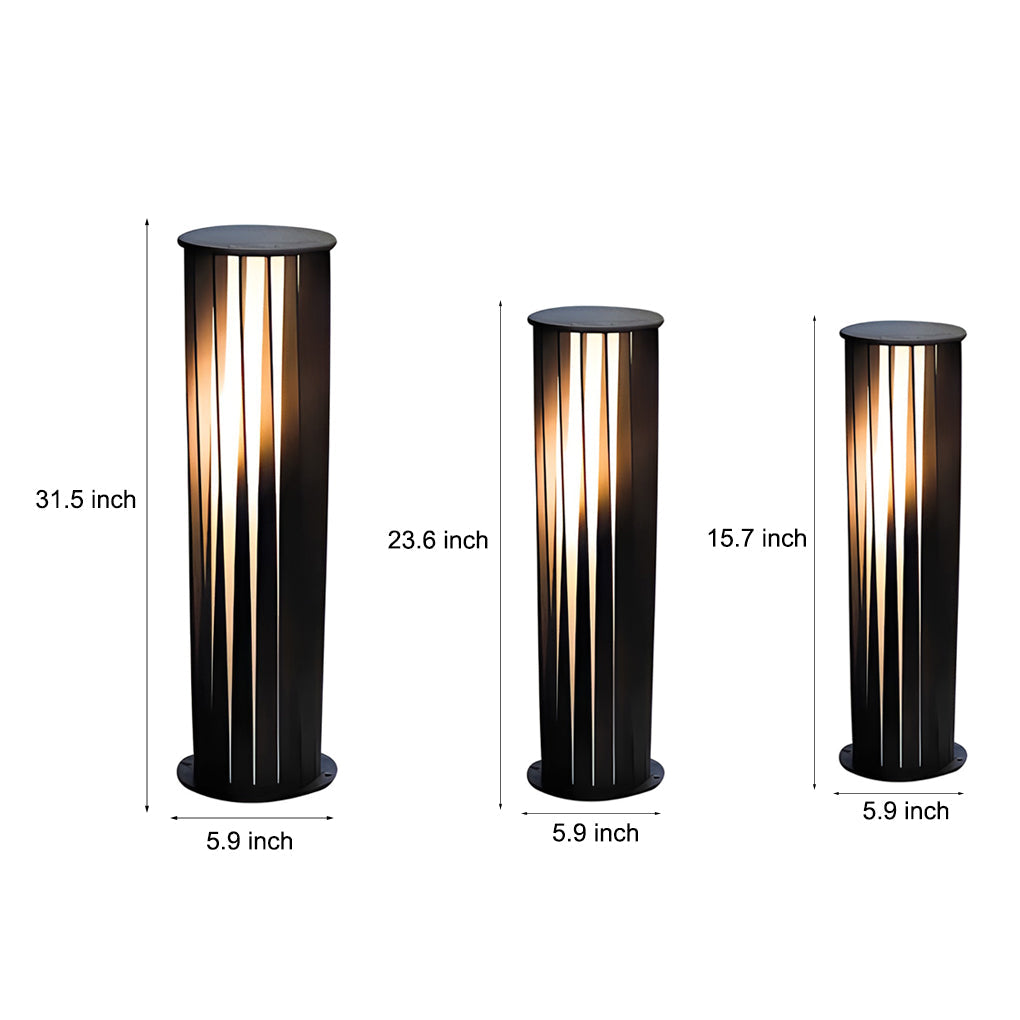 Geometric Black Cage Solar LED Pathway Lights