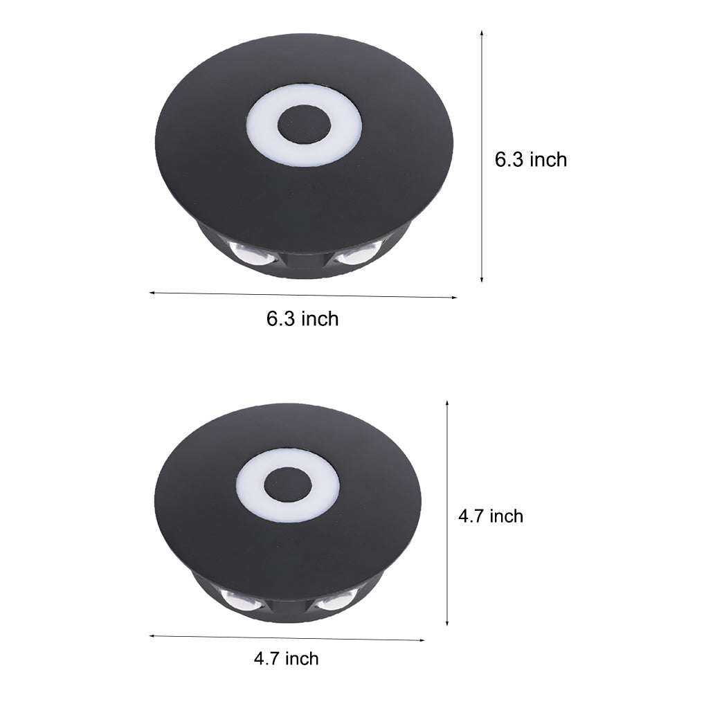Round Waterproof LED Black Wall Washer Sconce Light