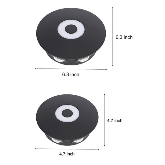Round Waterproof LED Black Wall Washer Sconce Light