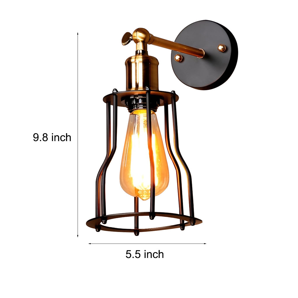 Adjustable Retro Iron E27 Waterproof Industrial Plug-in Wall Sconce