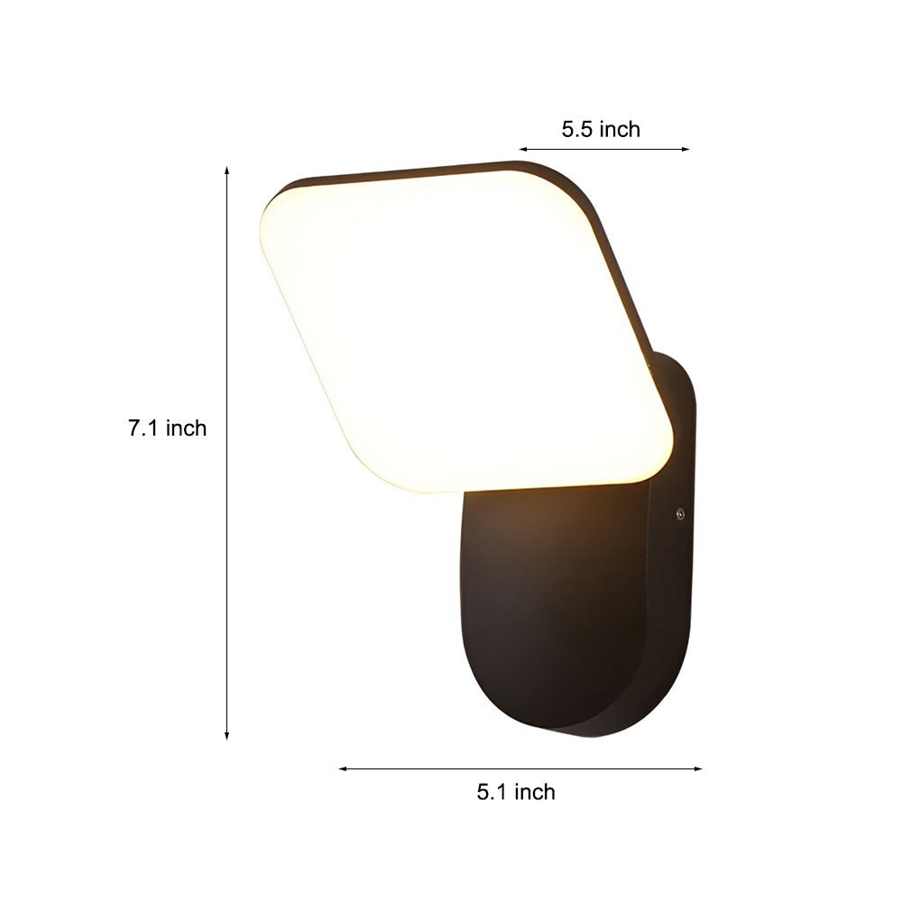 Square LED 12W Outdoor Waterproof Wall Sconce