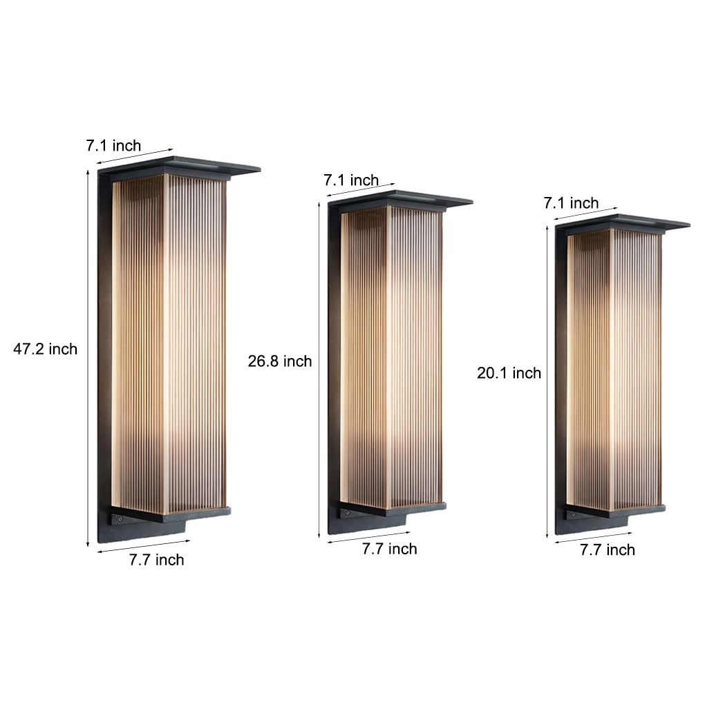 Rectangular Waterproof LED 3 W Modern Outdoor Solar Wall Sconces Lighting
