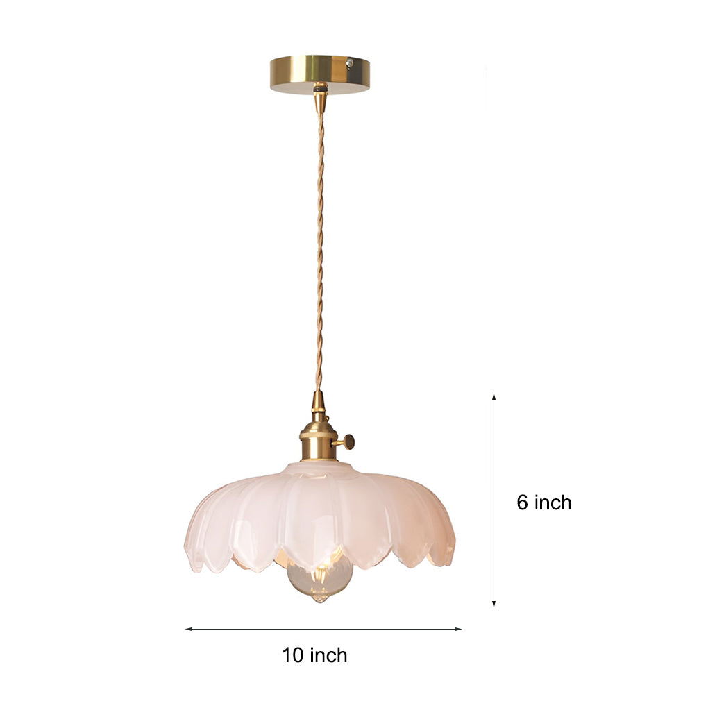 Retro Flower – Glass Brass Nordic Kitchen Pendant Light Chandelier