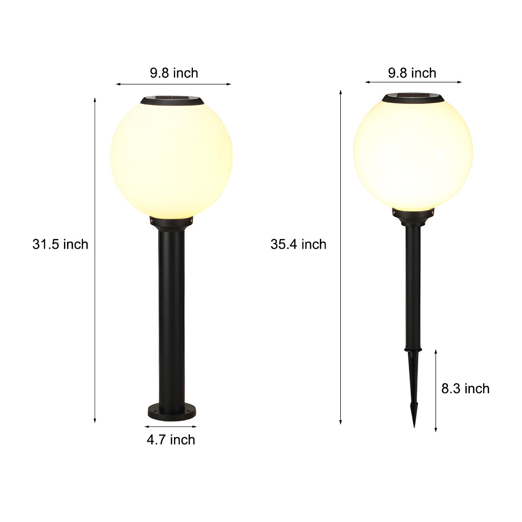 Adjustable Brightness LED Solar Pathway Lights – Round Ball Design