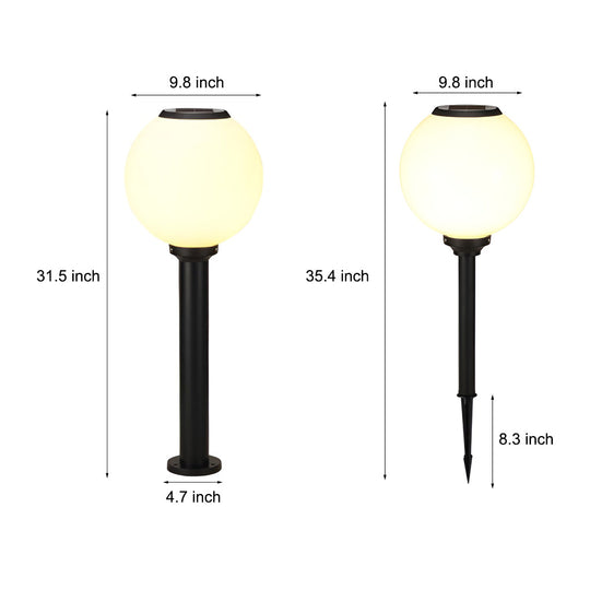 Adjustable Brightness LED Solar Pathway Lights – Round Ball Design