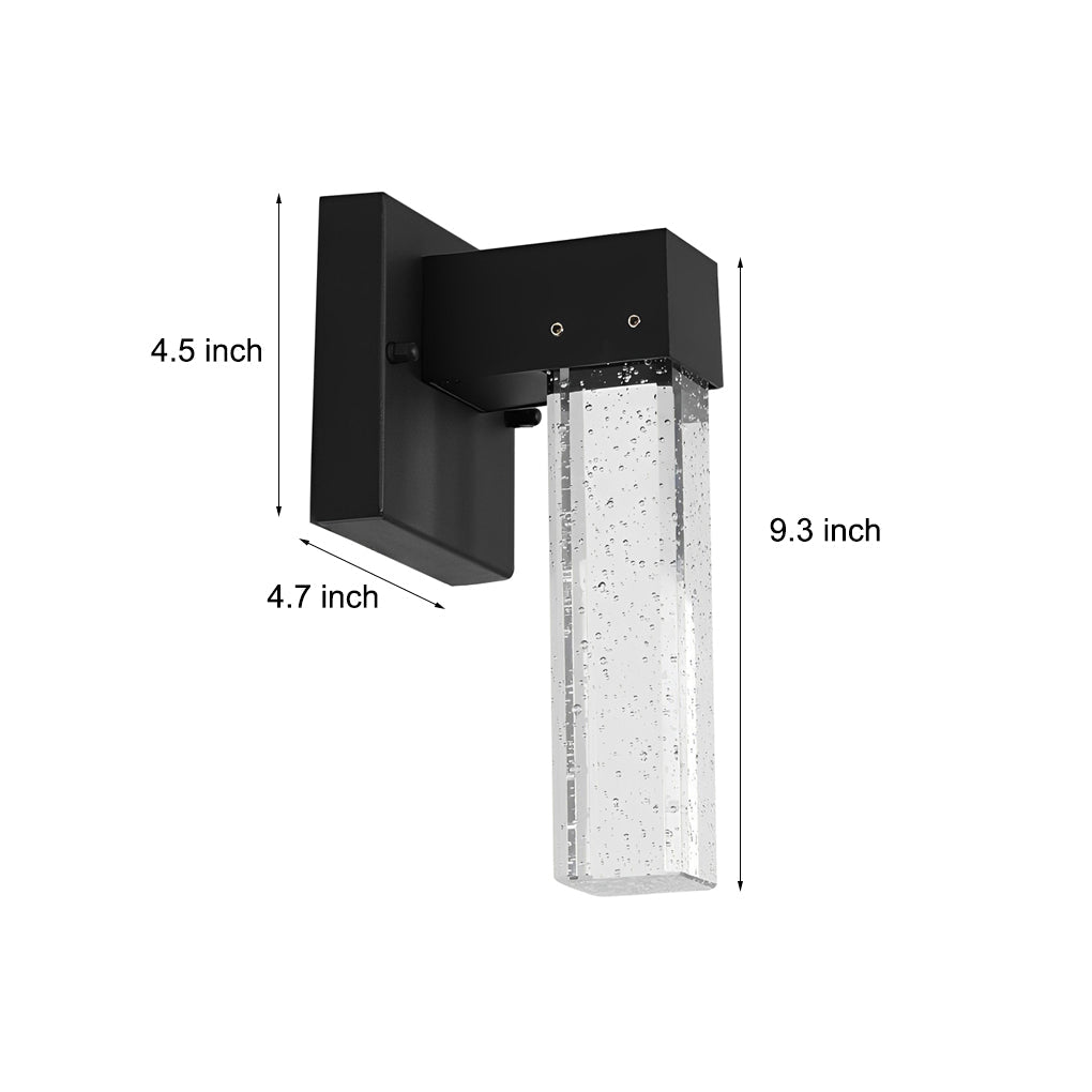 Waterproof LED 10W Crystal Black Modern Outdoor Wall Lamp