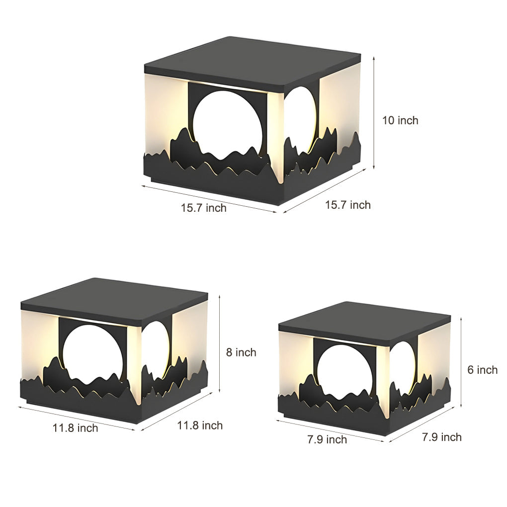 Mountain Scenery Solar LED Waterproof Outdoor Fence Post Light