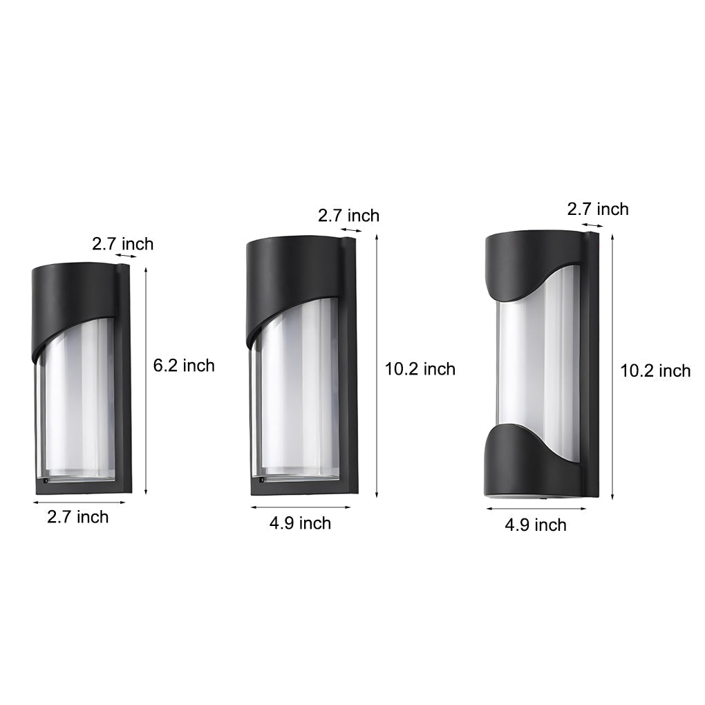 Creative Waterproof LED Modern Black Outdoor Wall Sconce Light