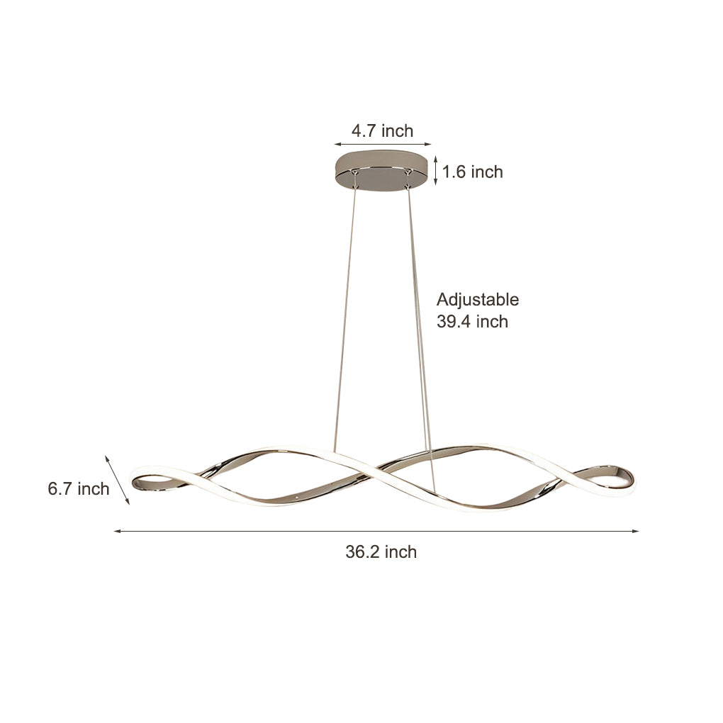 Creative Waves Stepless Dimming LED Electroplated Modern Pendant Light