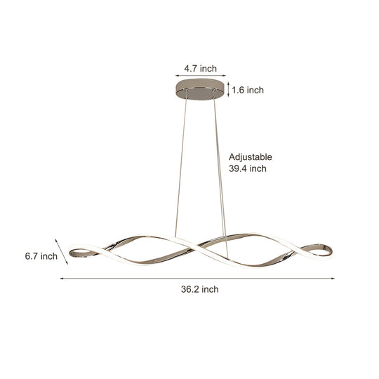 Creative Waves Stepless Dimming LED Electroplated Modern Pendant Light