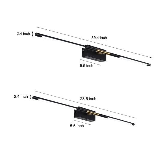 Black & Gold Linear LED Bathroom Vanity Light Bar