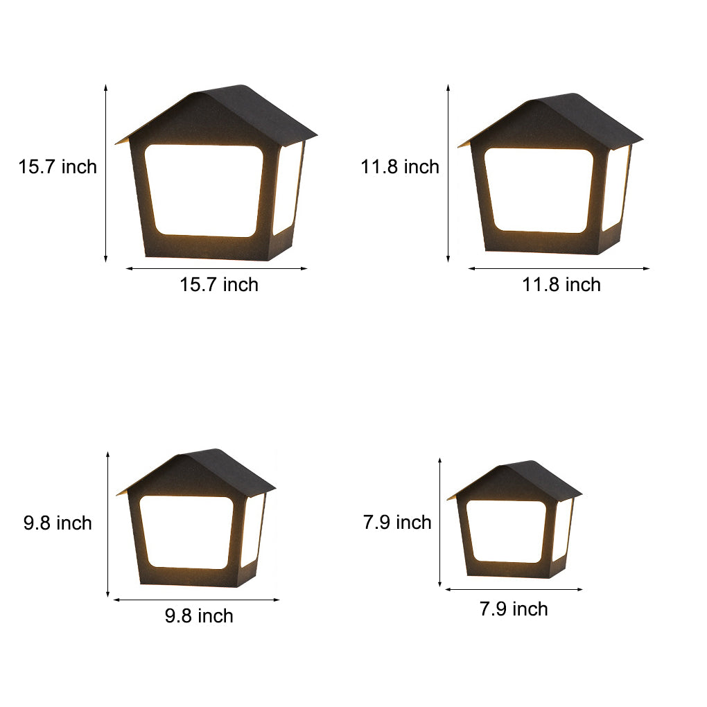 Cottage Shaped LED Waterproof Solar Fence Post Light