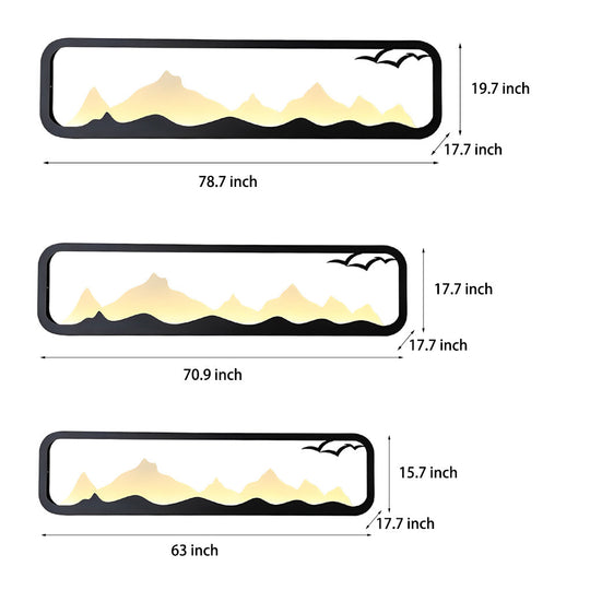 Rectangular Mountain Scenery LED Waterproof Outdoor Wall Lamp