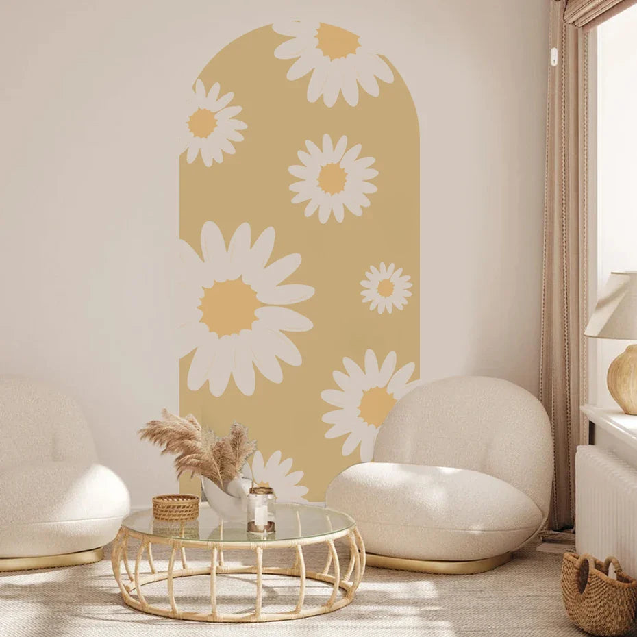 Large Format Daisy Archway Wall Mural For Home Decor