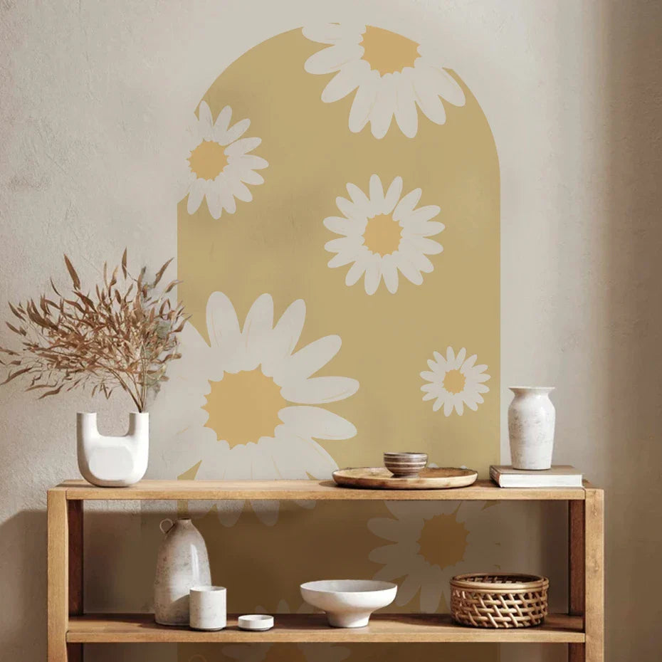 Large Format Daisy Archway Wall Mural For Home Decor