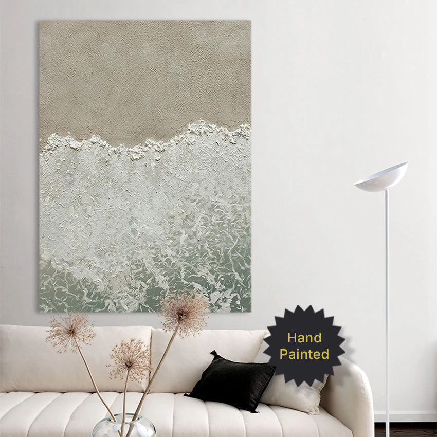 Hand Painted Abstract Coastal Seascape Canvas Art