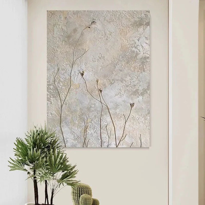 Large Format Hand Painted Wild Flower Canvas Wall Art