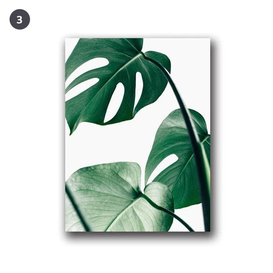 Lush Green Leaves Tropical Botanical Canvas Wall Art