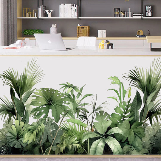 Lush Jungle Green Leaves Foliage Wall Mural Decal