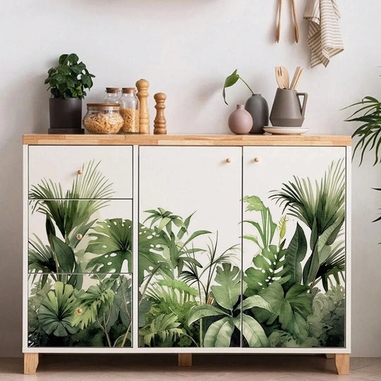 Lush Jungle Green Leaves Foliage Wall Mural Decal