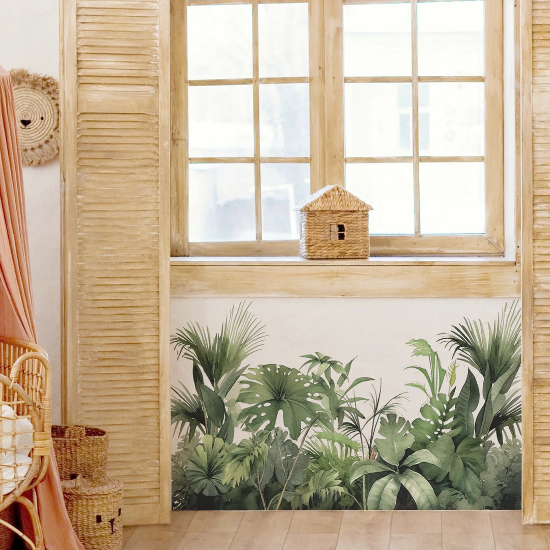 Lush Jungle Green Leaves Foliage Wall Mural Decal